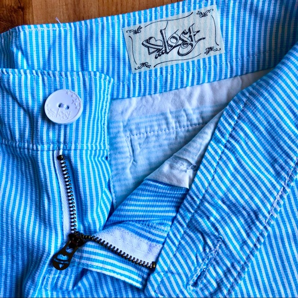 NEW LOST Shorts Blue Waist 32 Size 5 Junior - Picture 4 of 13